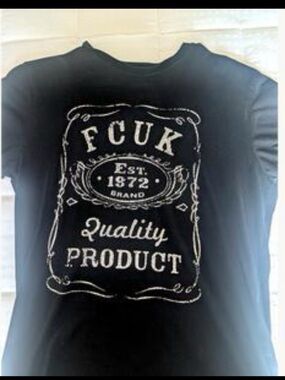 French Connection Black Short Sleeve Graphic Tee